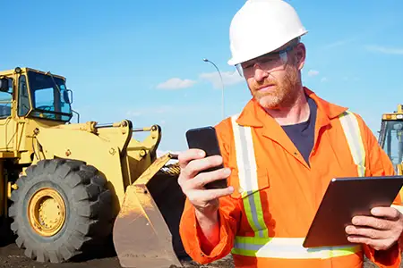 construction worker in field